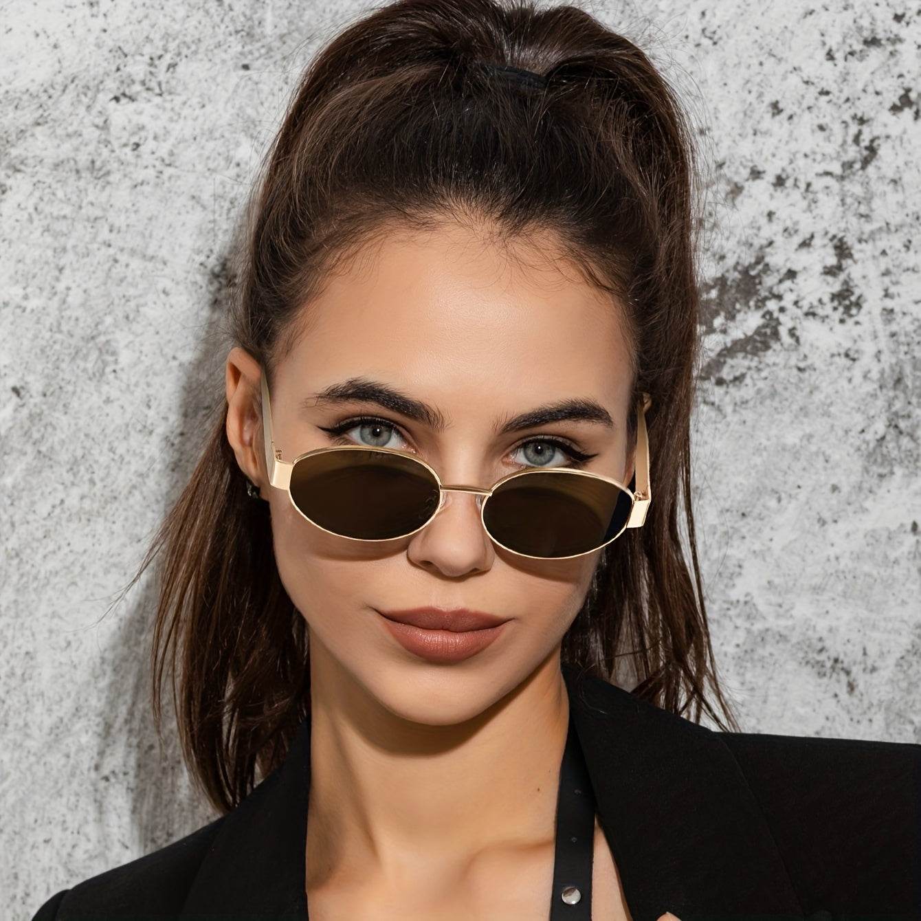 2pcs Retro Oval Fashion Glasses for Women & Men