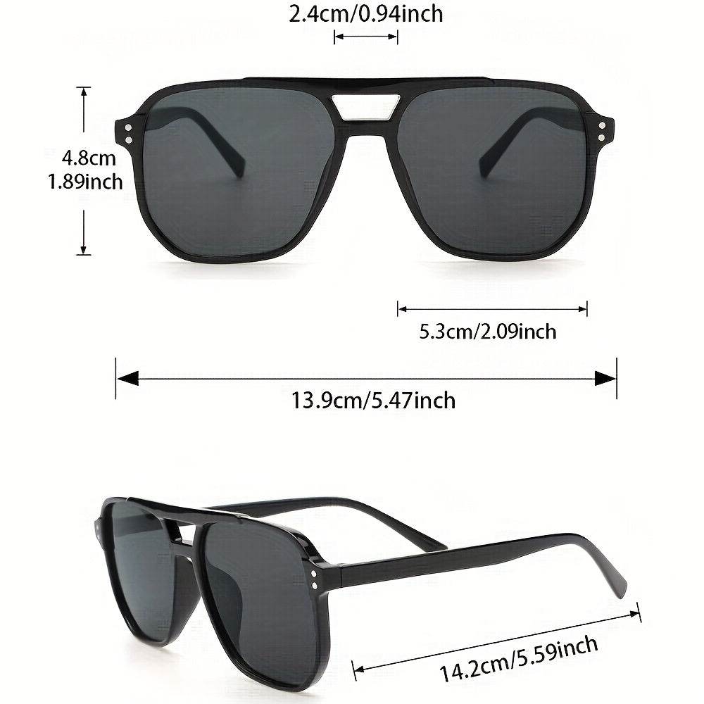 Black Classic Double-Rim Rectangular Fashion Glasses