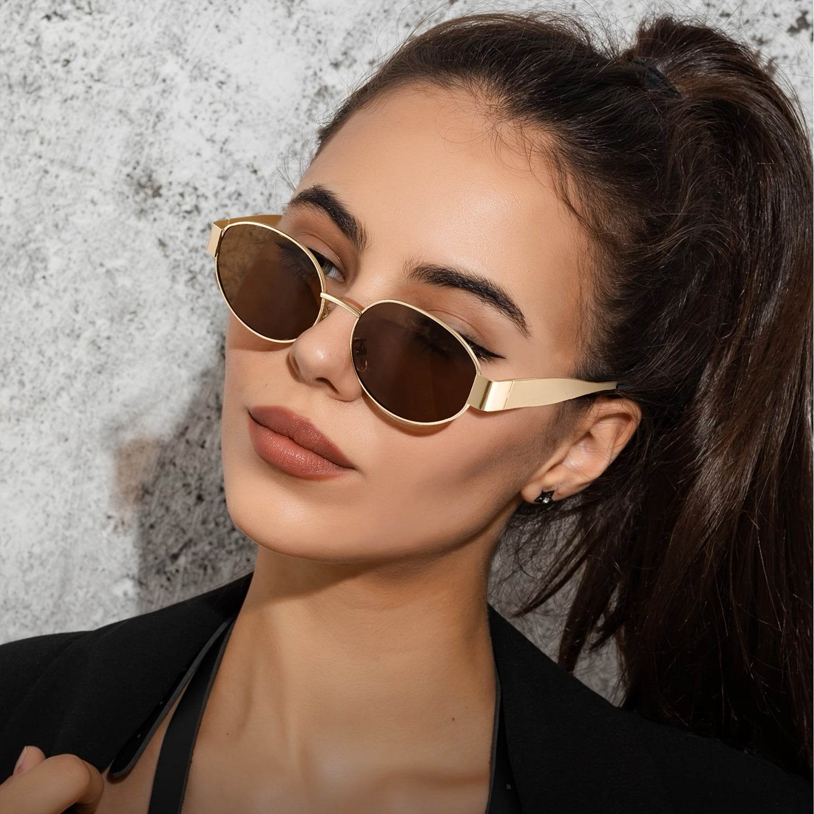 2pcs Retro Oval Fashion Glasses for Women & Men